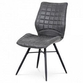 Jídelní židle šedá vintage látka, kov černý mat, HC-444 GREY3 