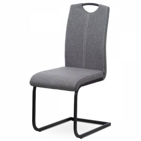 Jídelní židle šedá, kovová podnož, černý matný lak DCL-612 GREY2 