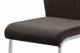Jídelní židle - šedá sametová látka, kovová chromovaná podnož DCL-442 GREY4