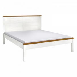 Manželská postel 180x200 bílá, hnědý lak, TOPAZIO 206364