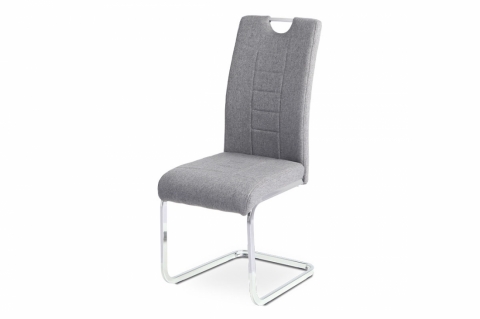 Jídelní židle šedá, kovová chromovaná podnož DCL-404 GREY2 