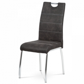 Jídelní židle šedá, chrom, HC-486 GREY3 