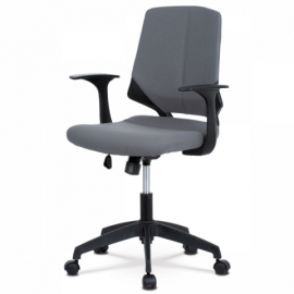 Kancelářská židle šedá, černé područky, KA-R204 GREY 