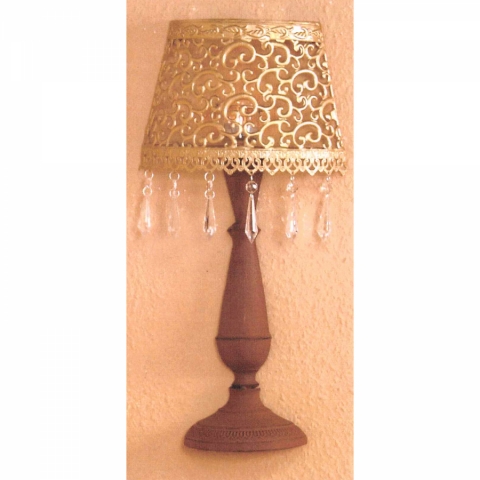 Nástěnná dekorativní kovová lampa zlatá/hnědá 566BRG