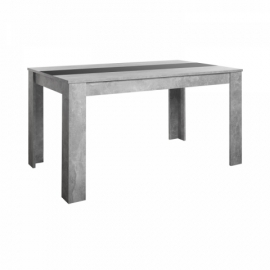 Jídelní stůl pro 4 - 6 osob beton, pruh bílý nebo černý, NIKOLAS  