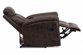Polohovací sedačka se dvěma polohovacími křesly, hnědá látka v dekoru broušené kůže ASD-311 BR3