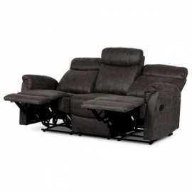 Relaxační sedačka 3+1+1, potah hnědá látka v dekoru broušené kůže, funkce Relax I/II s aretací ASD-311 BR3