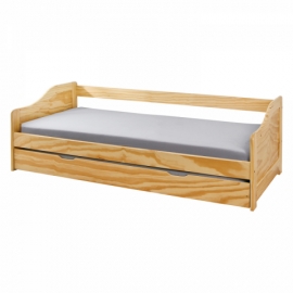 Rozkládací postel 90x200 s přistýlkou a roštem masiv borovice Laura 8808 
