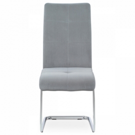 Jídelní židle, šedá sametová látka, kovová pohupová chromovaná podnož DCL-440 GREY4