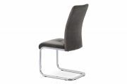 Jídelní židle, šedá sametová látka, kovová pohupová chromovaná podnož DCL-440 GREY4