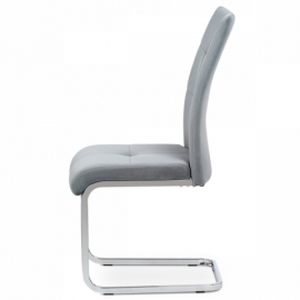 Jídelní židle, potah šedá sametová látka, kovová pohupová podnož, chrom DCL-440 GREY4