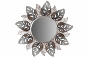 Zrcadlo, nástěnná kovová dekorace, motiv listů FB-1464 