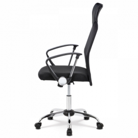 Kancelářská židle s podhlavníkem z ekokůže, potah černá látka  MESH a síťovina M KA-E305 BK