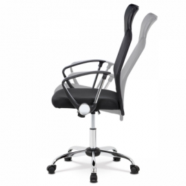 Kancelářská židle s podhlavníkem z ekokůže, potah černá látka  MESH a síťovina M KA-E305 BK