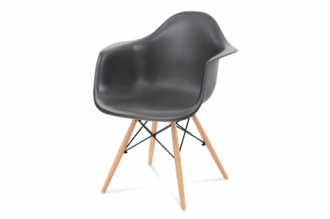 Jídelní židle tmavě šedá plast masiv buk přírodní odstín CT-719 GREY1 