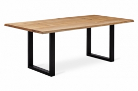 Jídelní stůl pro 6 - 8 osob masiv dub kov 180x90, DS-M179 OAK 