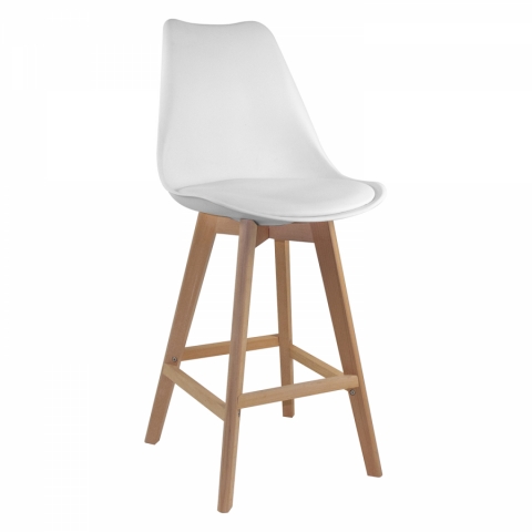 Barová židle plastová bílá, QUATRO 3162