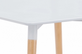 Jídelní stůl 80x80 bílý matný lak dřevěné nohy masiv buk DT-706 WT 