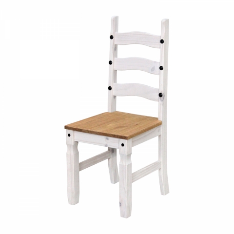 Jídelní židle bílá masiv borovice vosk Corona 160204B