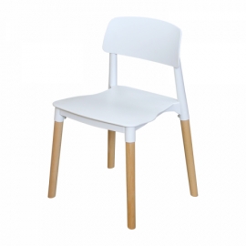 Jídelní židle buk, plastová bílá, Gama
