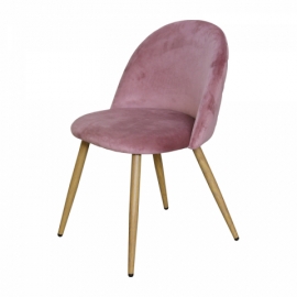 Jídelní židle růžový samet, LAMBDA 