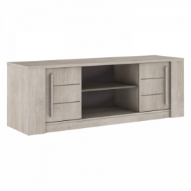 Skříňka komoda pod TV stolek dub/béžový beton, ANTIBES 452879