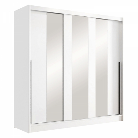 Šatní skříň s posuvnými dveřmi se zrcadlem bílá ARIS III 