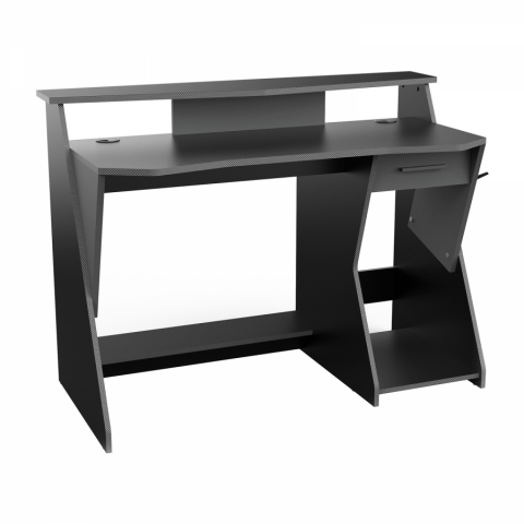 PC psací stůl šedý černý Skin 