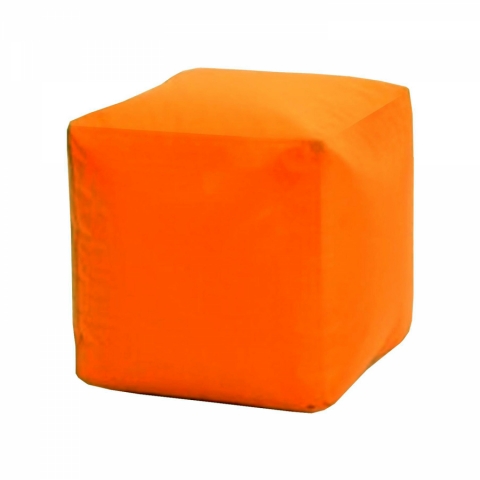 Sedací taburet CUBE oranžový s náplní V22N