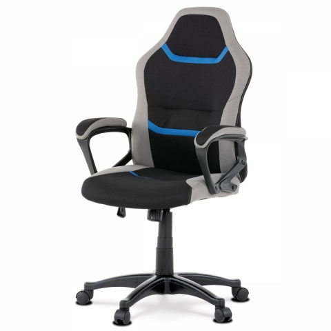 Kancelářská židle černá, šedá modrá KA-L611 BLUE 