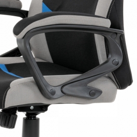 Kancelářská a herní židle, potah modrá, šedá a černá látka, houpací mechanismus KA-L611 BLUE
