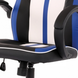 Herní židle modrá bílá černá ekokůže KA-Z505 BLUE