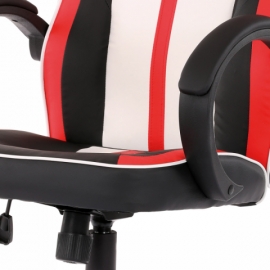 Herní židle křeslo červené bílé černé ekokůže KA-Z505 RED 