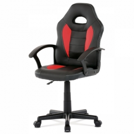 Dětská kancelářská židle černá a červená ekokůže KA-Z107 RED
