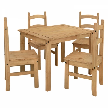 <![CDATA[Jídelní set masiv borovice stůl 100x80 + 4 židle CORONA 3 161618 Idea]]>