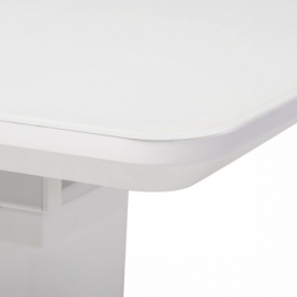 Jídelní rozkládací stůl 110+40x75 skleněná deska bílý matný lak HT-430 WT 