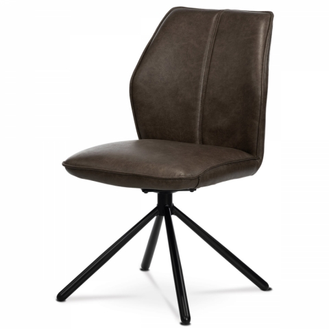 Jídelní konferenční židle hnědá látka kov černý lak HC-397 BR3 