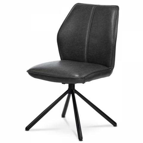 Jídelní židle šedá látka kov černý lak zpětný mech. HC-397 GREY3 