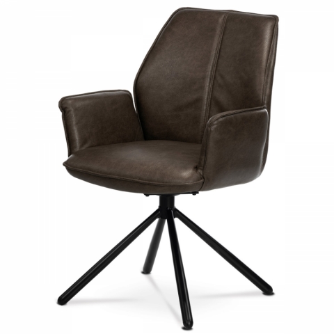 Jídelní židle křeslo hnědá látka kov černý lak HC-398 BR3 