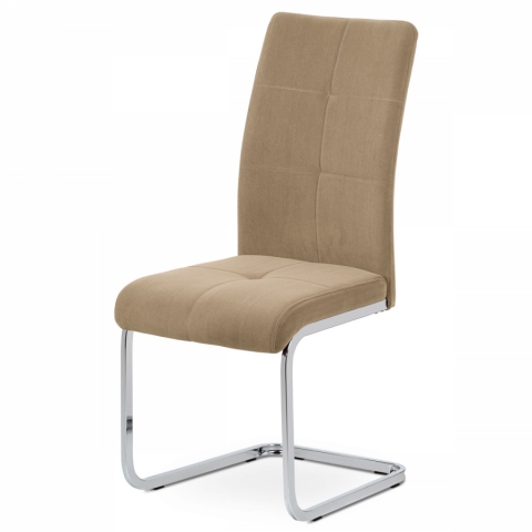 Jídelní židle cappuccino sametová kov pohupovací podnož chrom DCL-440 CAP4 