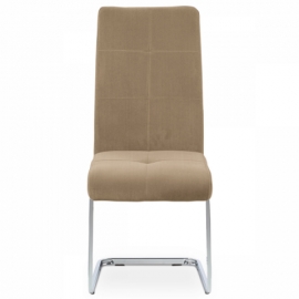 Jídelní židle, potah cappuccino sametová látka, kovová pohupová podnož, chrom DCL-440 CAP4