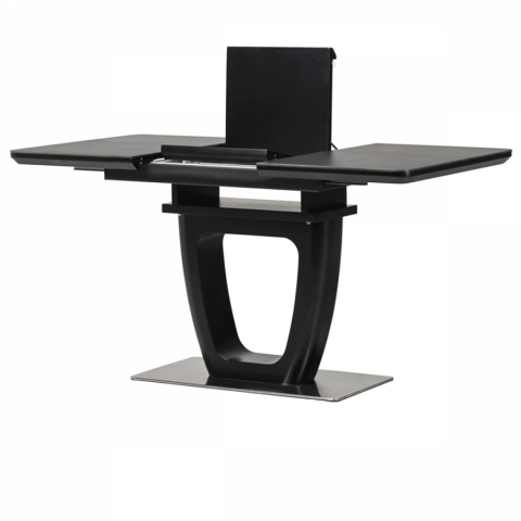 Jídelní stůl 110+40x75 keramická deska černý mramor HT-440M BK 