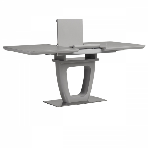 Jídelní stůl 140+40x80 deska dekor šedý mramor kov šedý mat HT-442M GREY