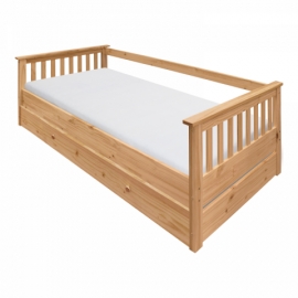 Výsuvná postel masiv borovice 90x200 vosk TORINO 8086V