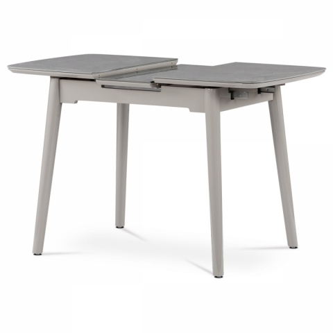 Jídelní rozkládací stůl 110+30x75 šedý mramor masiv šedý vysoký lesk HT-401M GREY 