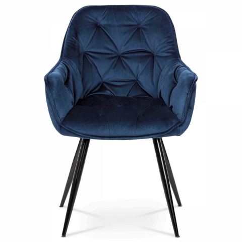 Jídelní židle, modrá, sametová látka, DCH-421 BLUE4