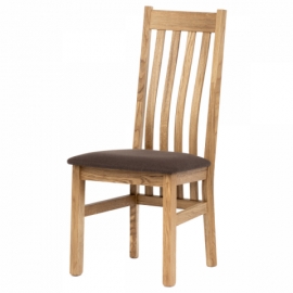 Dřevěná jídelní židle čokoládově hnědá látka masiv dub C-2100 BR2 