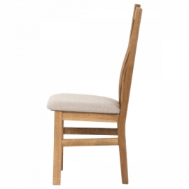 Dřevěná jídelní židle krémově béžová látka masiv dub C-2100 CRM2 