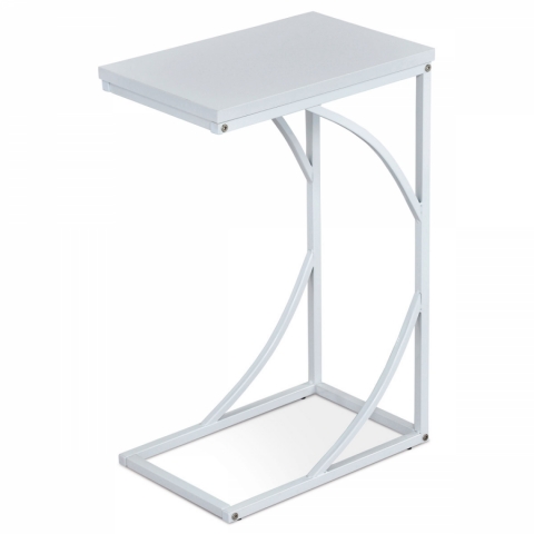 Přístavný odkládací stolek 27x41x63 bílý kovové nohy bílý mat 84056-14 WT 