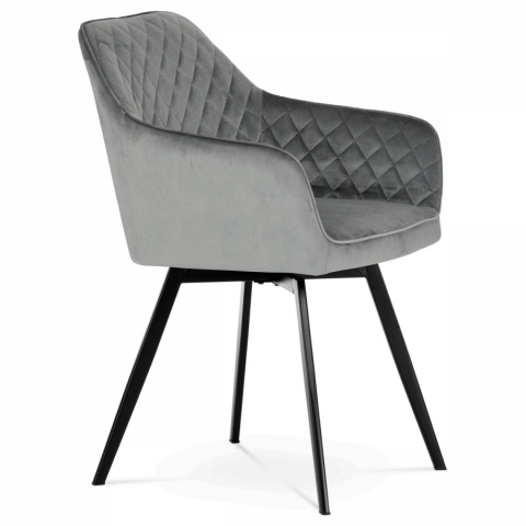 Jídelní židle, šedá, sametová látka, DCH-425 GREY4